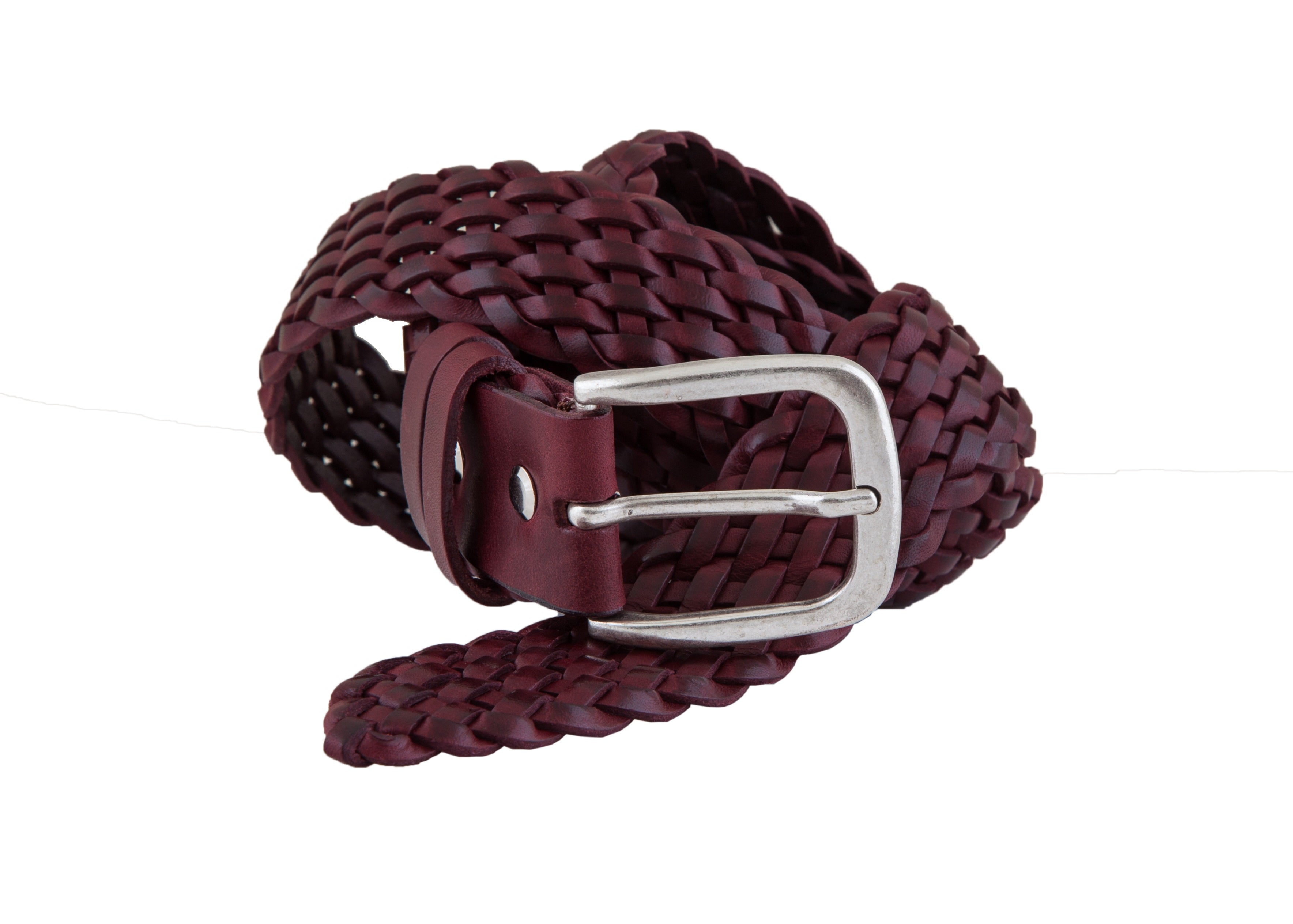 Knitted leather belt KB00001
