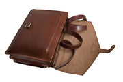 "Odysseas" A4 briefcase handcrafted from natural brown leather WT/43K