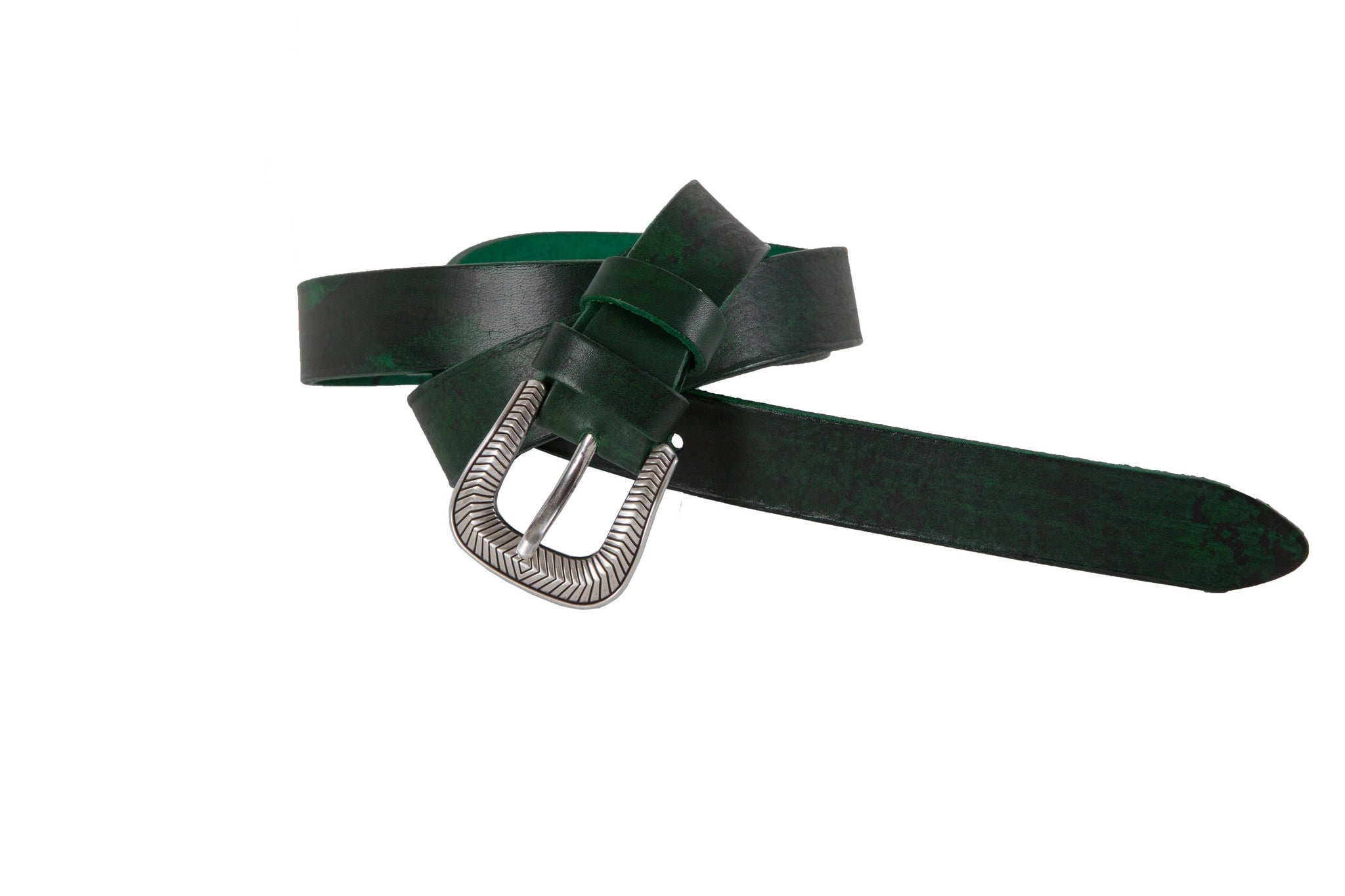 WW403/25 Premium belt in antique Black&Green leather