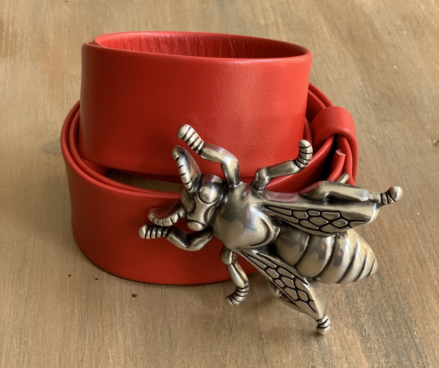 Women's 4cm wide belt handcrafted from soft red leather ideal for dresses WB101029/40