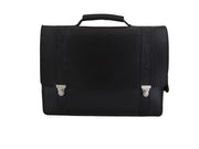 "Periklis" - A3 Briefcase handcrafted from  natural black leather with flower details WT/44A3