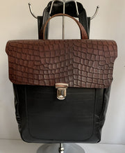Elektra - soft black leather backpack with croco design WT/283M