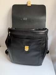 Iro - soft black leather backpack with flower design WT/283GM