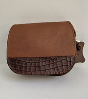"Fedra" - small crossbody bag handcrafted from natural brown leather WT/60K