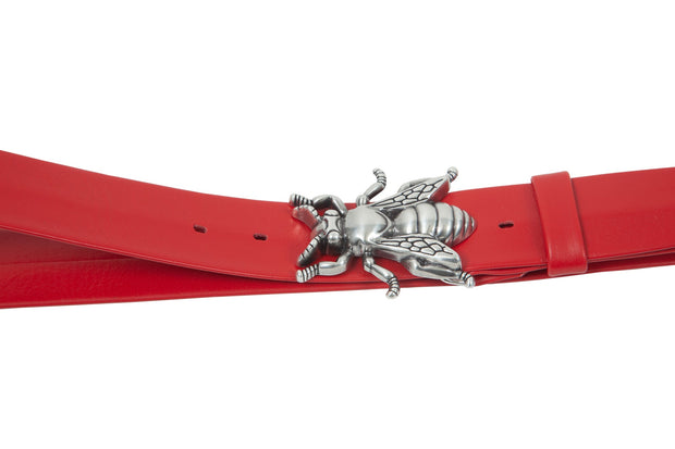 Women's 4cm wide belt handcrafted from soft red leather ideal for dresses WB101029/40