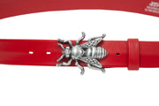 Women's 4cm wide belt handcrafted from soft red leather ideal for dresses WB101029/40