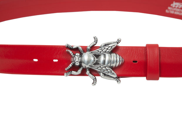 Women's 4cm wide belt handcrafted from soft red leather ideal for dresses WB101029/40
