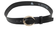 Women's 4cm wide belt handcrafted from soft black leather ideal for dressesWB10589/40G