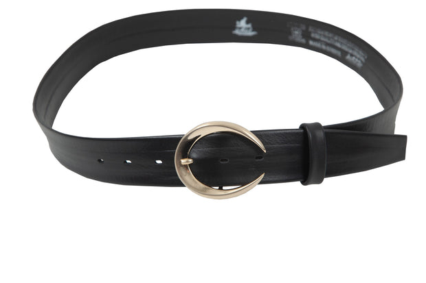 Women's 4cm wide belt handcrafted from soft black leather ideal for dressesWB10589/40G