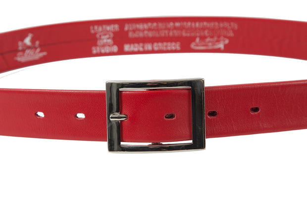 Women's thin belt handcrafted from red soft leather ideal for dresses WB5248/30G