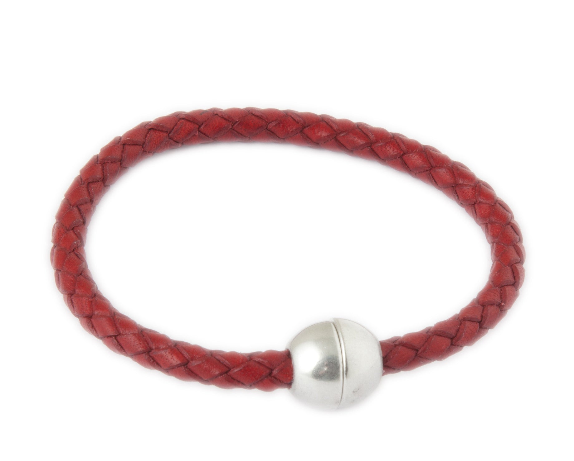 Knitted leather bracelet