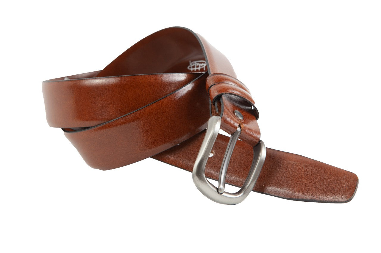 Belt for suits in light brown leather WA6/35