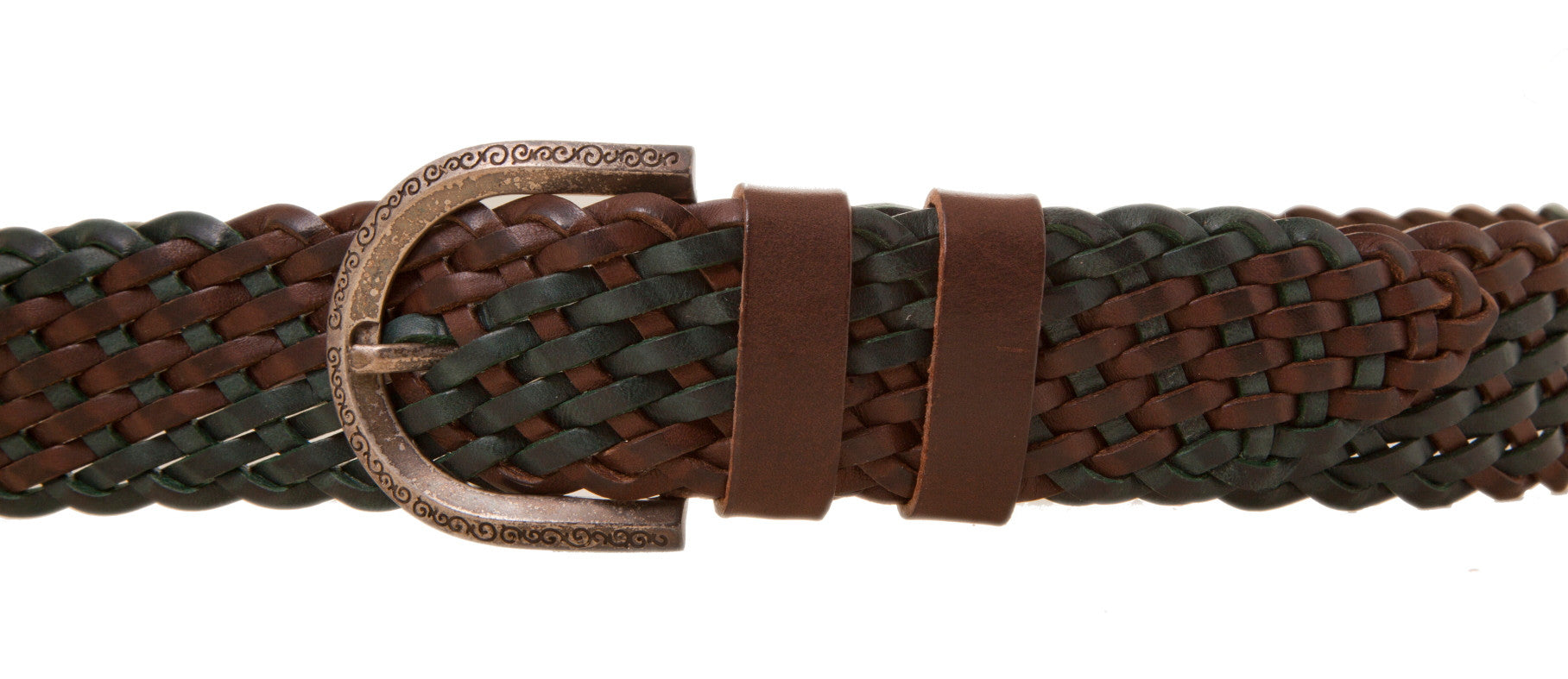 Knitted leather belt