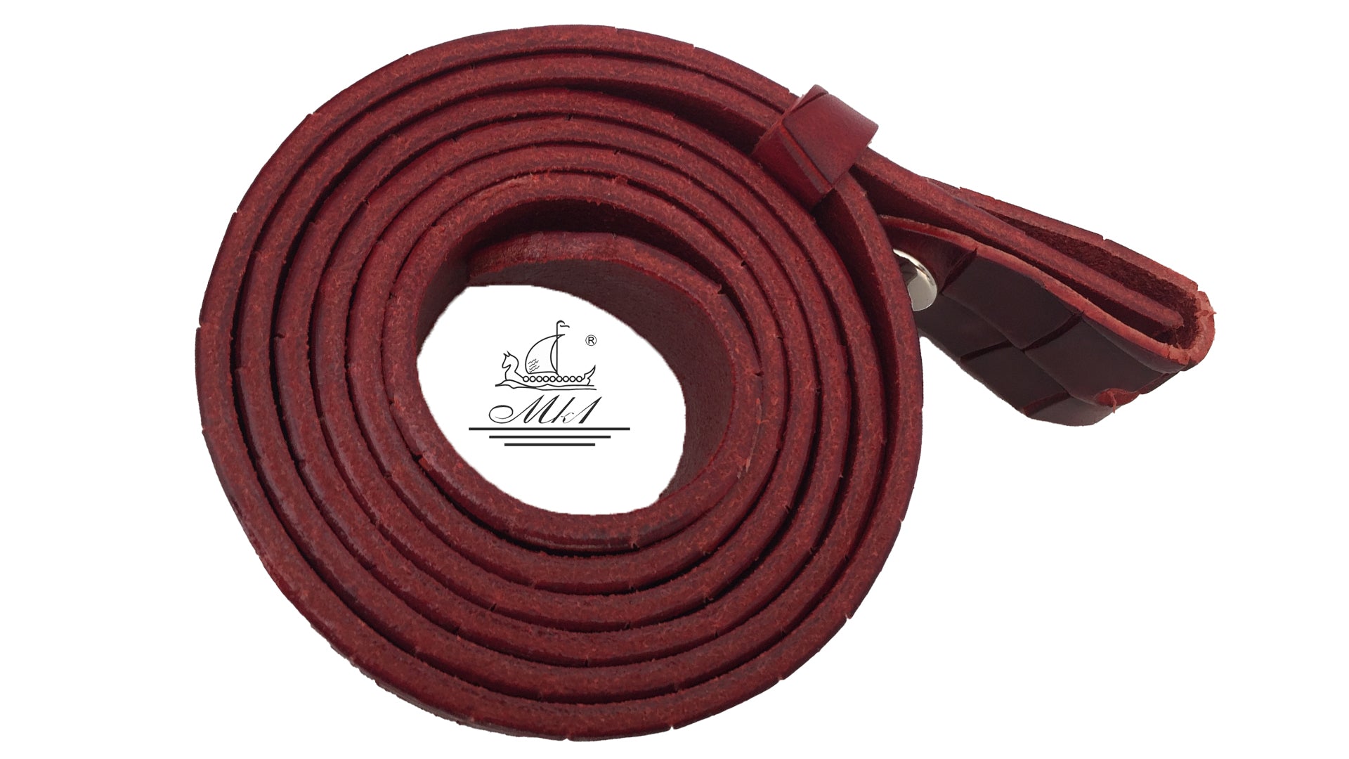 Women's thin belt handcrafted from red natural leather with croco design 101589/25Nrd-kr