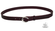 Women's thin belt handcrafted from red brown natural leather with snake design 101589/25Nrb-fd