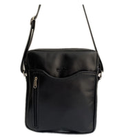 "Iason" - midsize men's crossbody bag handcrafted from soft black leather WT/AN2M